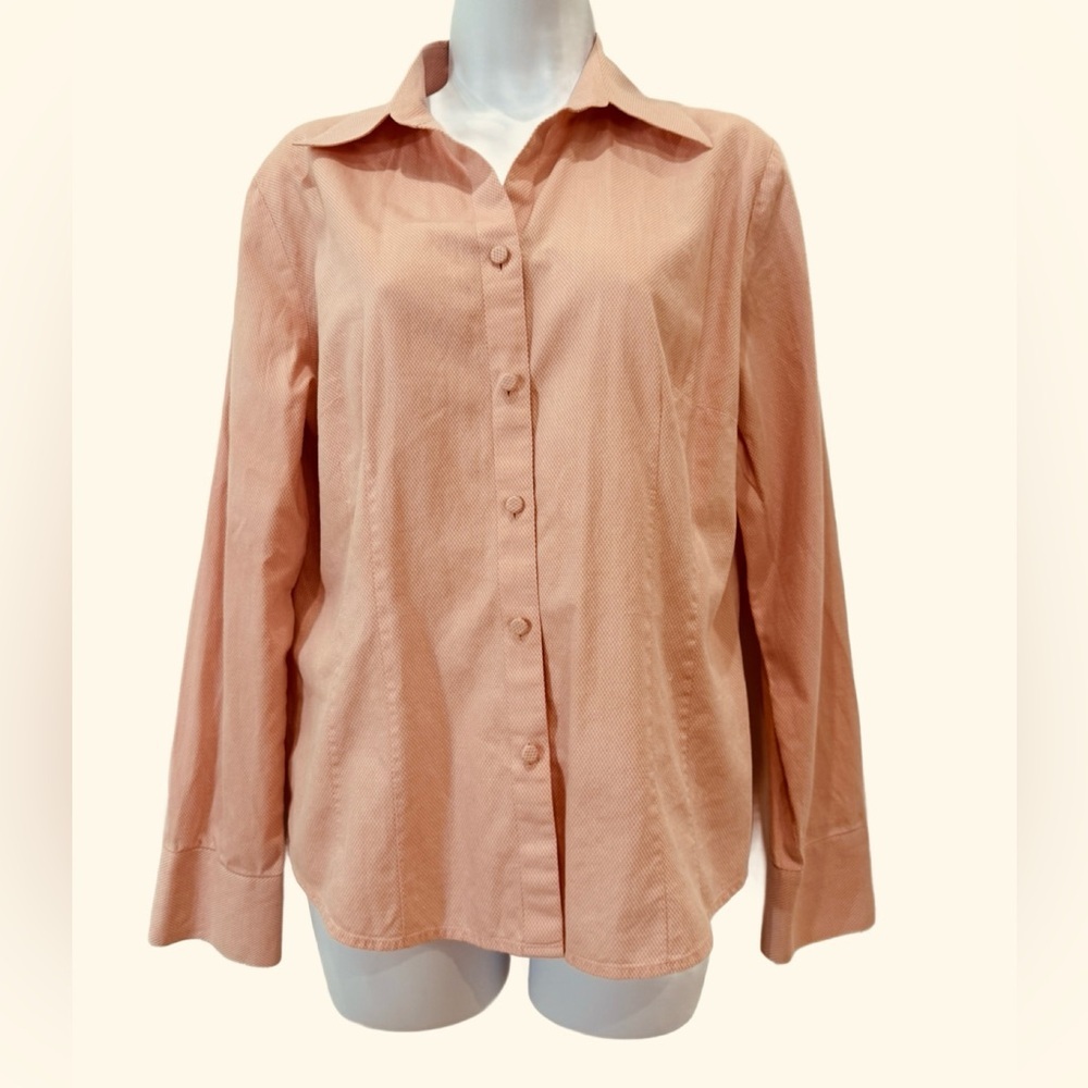 LOFT Light Coral Button-Down Shirt